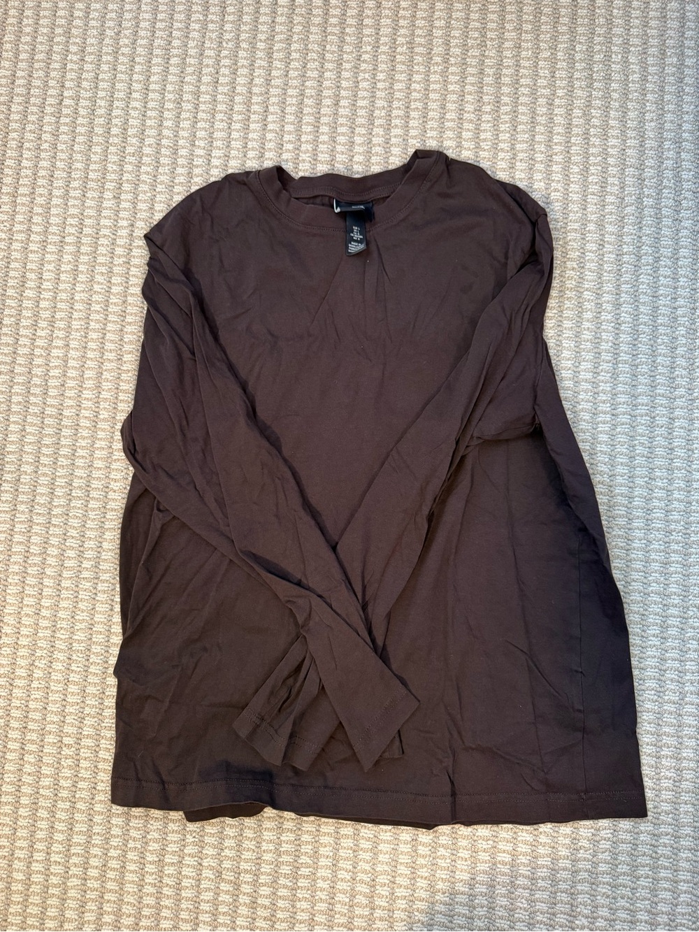 H&M Men's Long Sleeve Shirt Dark Brown